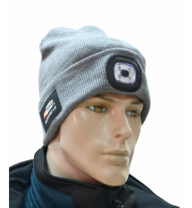 BEANIE w/ USB RECHARGEABLE LED HEAD LIGHT 120lm