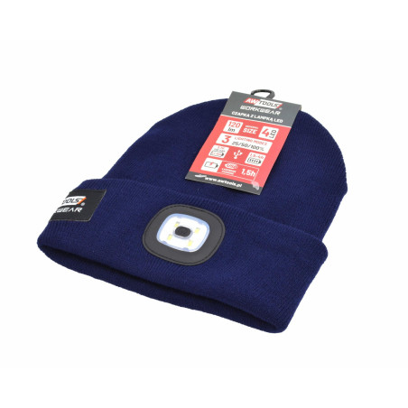 BEANIE w/ USB RECHARGEABLE LED HEAD LIGHT 120lm