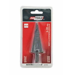 WIERTŁO STOPNIOWE SPIRALNE/ 4-32mm/ AICrN/ CZARNE