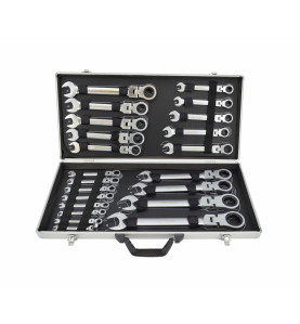 FLEX-HEAD COMBINATION RATCHET SPANNER SET 22pcs 6-32mm CASE