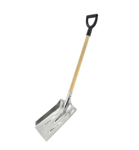ALU GRAIN SHOVEL WITH WOODEN SHAFT & D-GRIP 28x38cm