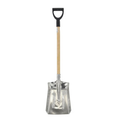 ALU GRAIN SHOVEL WITH WOODEN SHAFT & D-GRIP 28x38cm