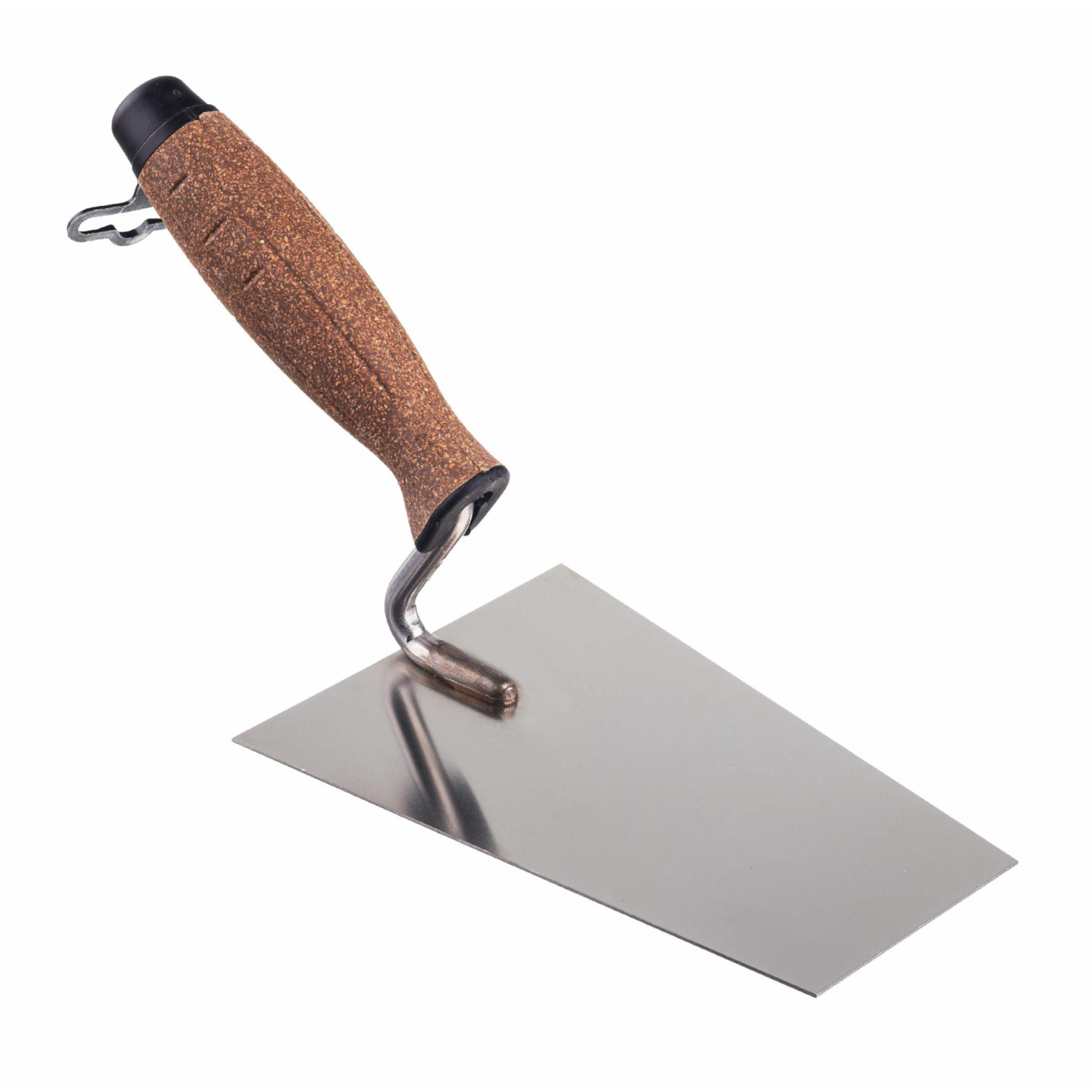 GROUND STEEL TRAPEZOID BUCKET TROWEL 180mm/ CORK HANDLE