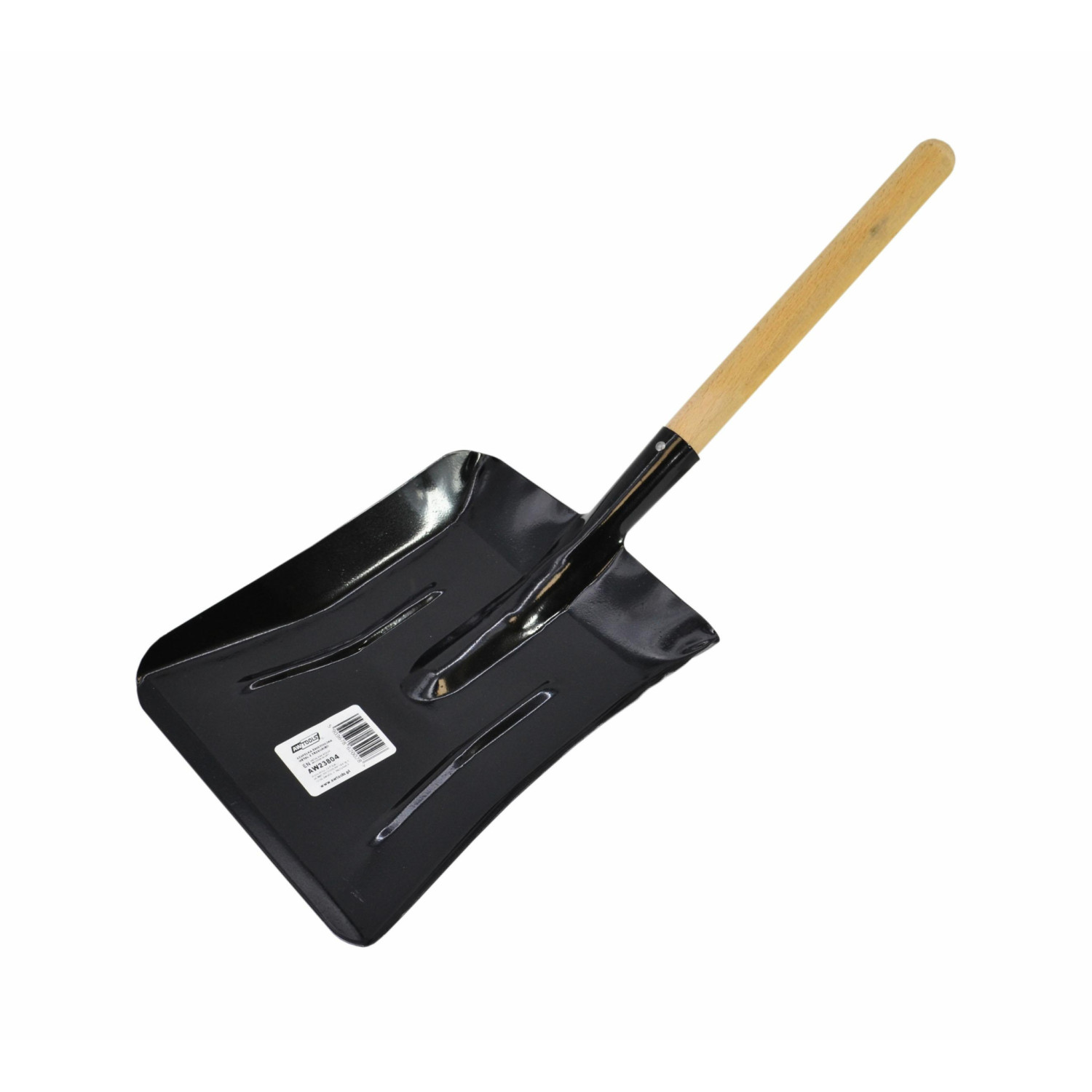 METAL DUSTPAN ASH SCOOP 21x31cm/ WOODEN SHAFT