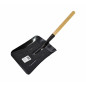 METAL DUSTPAN ASH SCOOP 21x31cm/ WOODEN SHAFT