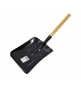 METAL DUSTPAN ASH SCOOP 21x31cm/ WOODEN SHAFT
