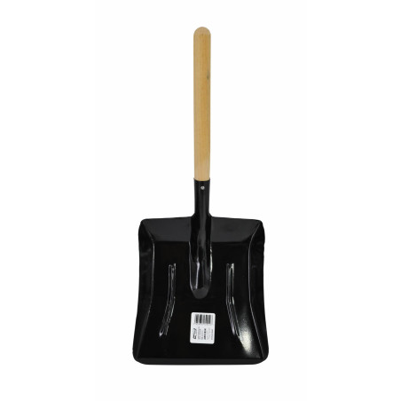 METAL DUSTPAN ASH SCOOP 21x31cm/ WOODEN SHAFT