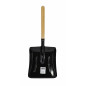METAL DUSTPAN ASH SCOOP 21x31cm/ WOODEN SHAFT