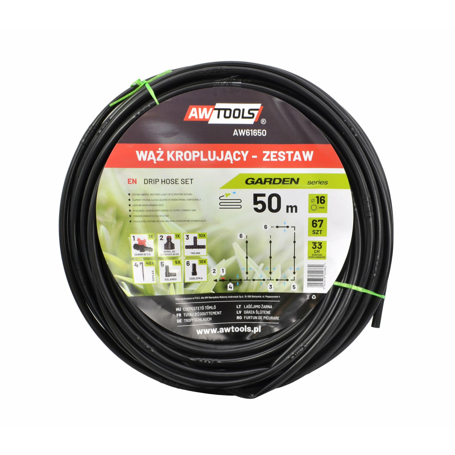 DRIP LINE IRRIGATION SYSTEM 50m 67pcs