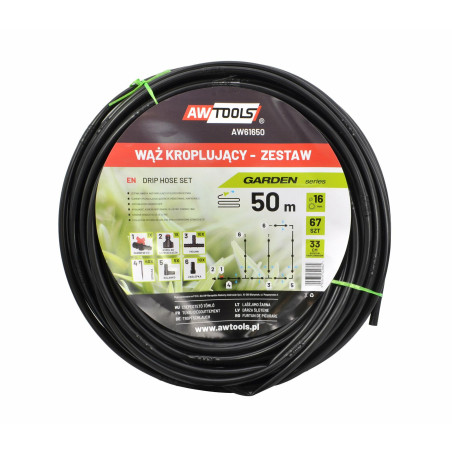 DRIP LINE IRRIGATION SYSTEM 50m 67pcs