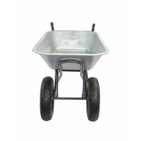 GARDEN 2-WHEELED GALVANISED REINFORCED WHEELBARROW 100L