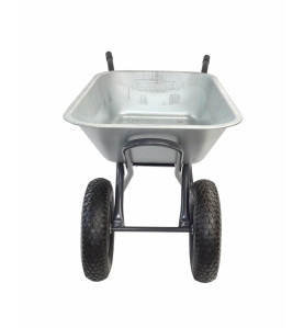 GARDEN 2-WHEELED GALVANISED REINFORCED WHEELBARROW 100L