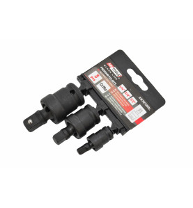IMPACT SWIVEL SOCKET SET 3pcs 1/2" 3/8" 1/4" BLACK LINE