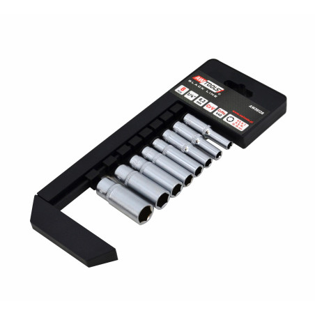 1/4" HEX DEEP SOCKET SET 8pcs BLACK LINE