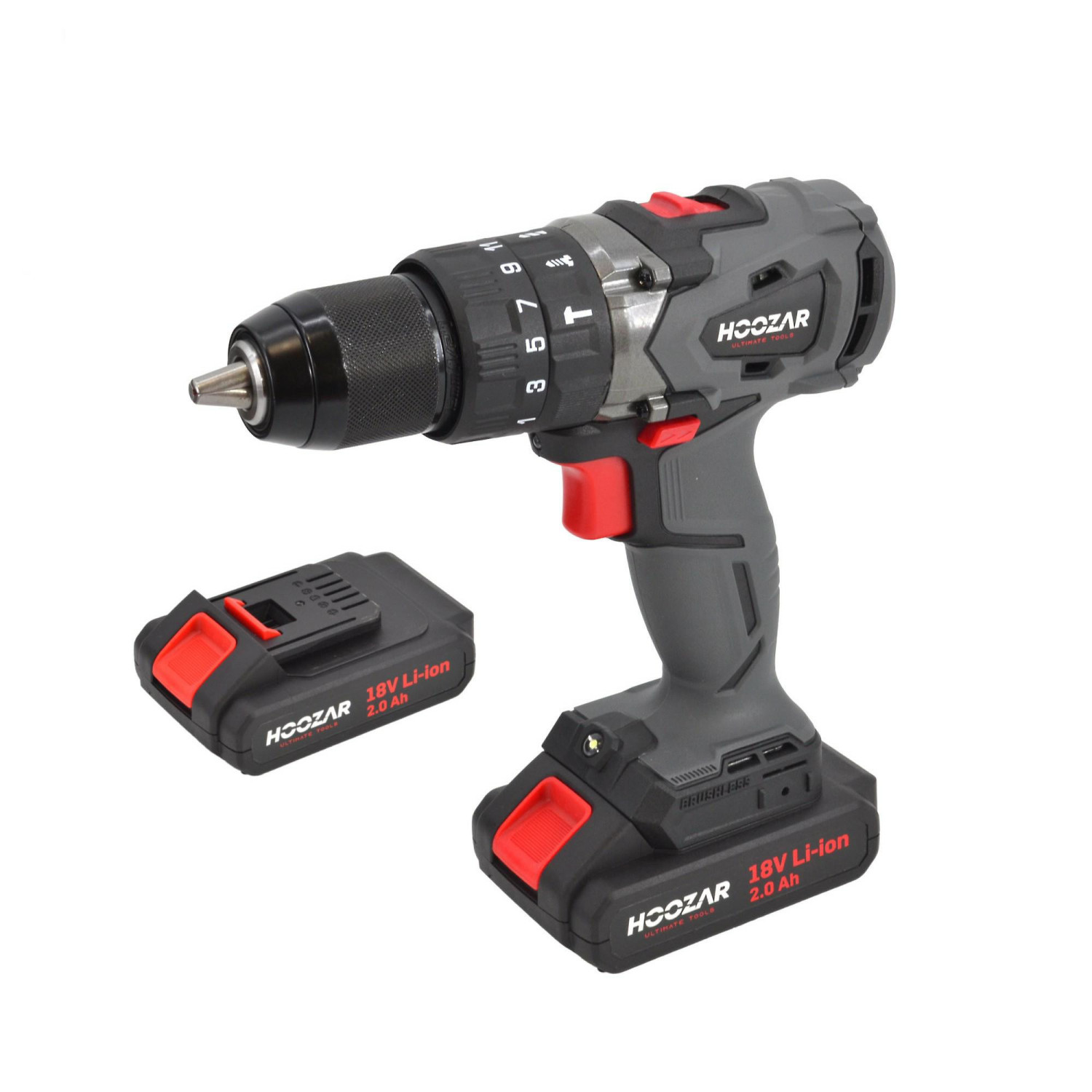 HOOZAR BRUSHLESS CORDLESS IMPACT DRILL DRIVER 18V 2x2.0Ah 60Nm CDH60BL-D2