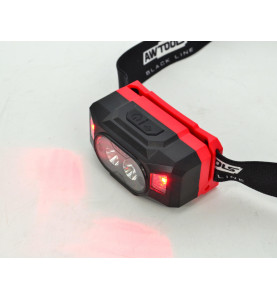 LATARKA CZOŁOWA LED USB 6 FUNKCJI POWER BANK BLACK LINE