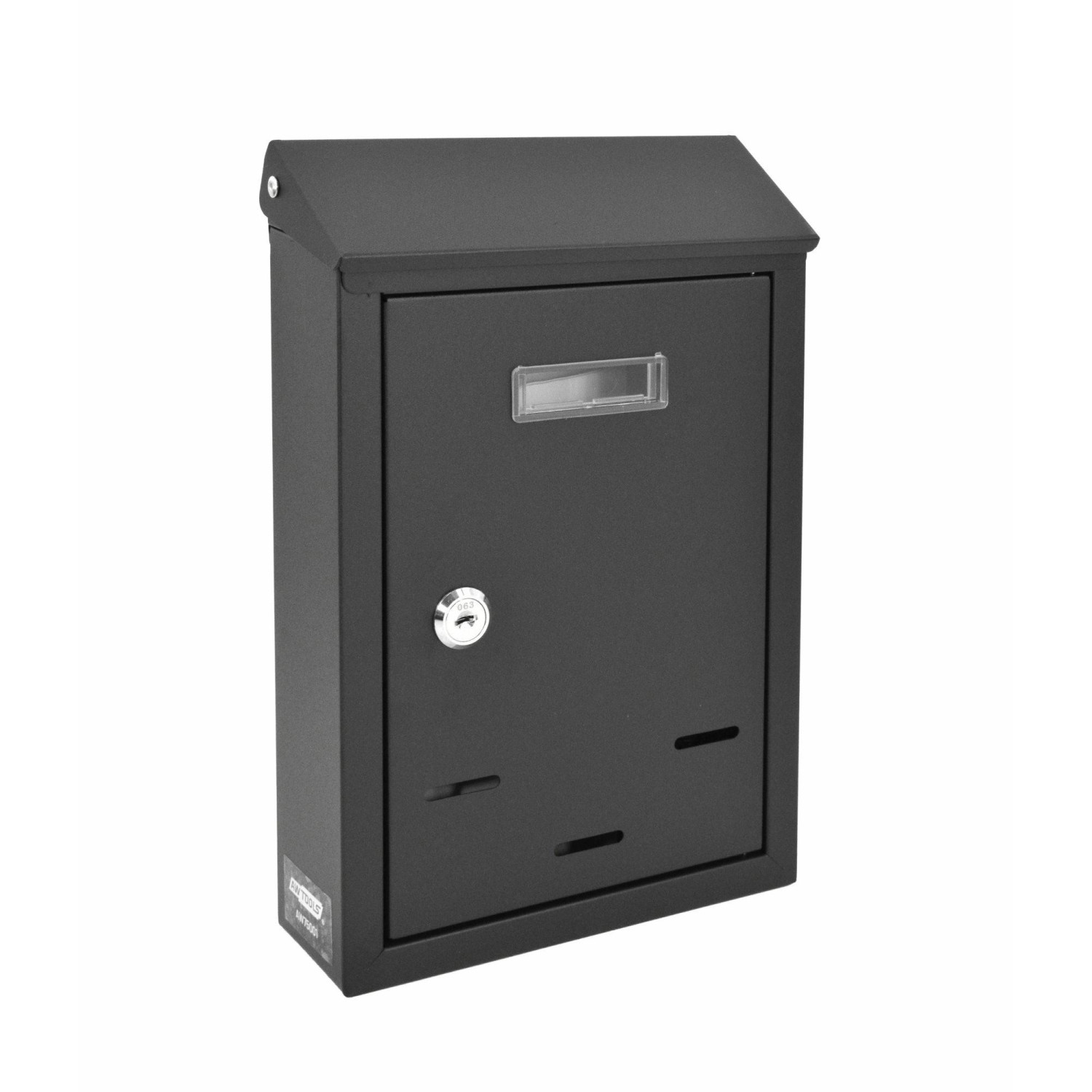 BLACK METAL MAILBOX 05/ 300x230x85mm