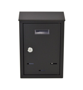 BLACK METAL MAILBOX 05/ 300x230x85mm