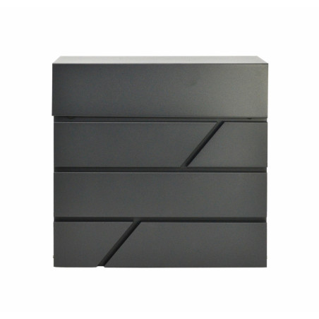 BLACK METAL MODERN MAILBOX 43/ 370x370x105mm