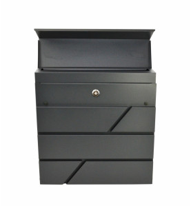 BLACK METAL MODERN MAILBOX 43/ 370x370x105mm