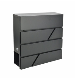 BLACK METAL MODERN MAILBOX 43/ 370x370x105mm