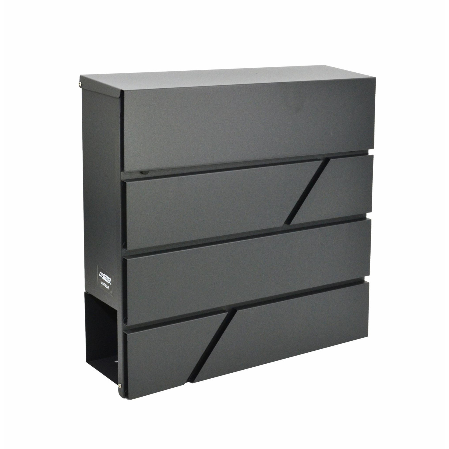 BLACK METAL MODERN MAILBOX 43/ 370x370x105mm