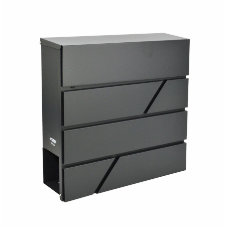 BLACK METAL MODERN MAILBOX 43/ 370x370x105mm