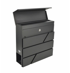 ANTHRACITE METAL MODERN MAILBOX 45/ 370x370x105mm