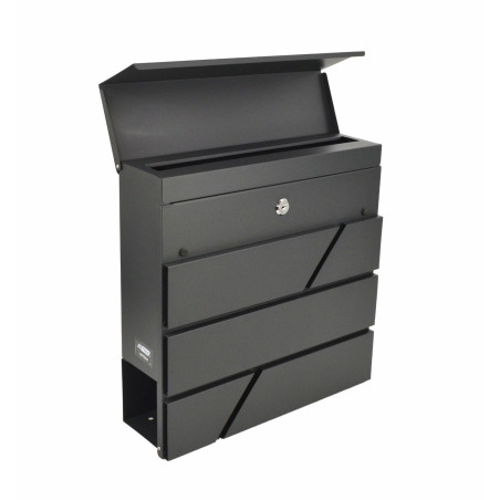 ANTHRACITE METAL MODERN MAILBOX 45/ 370x370x105mm