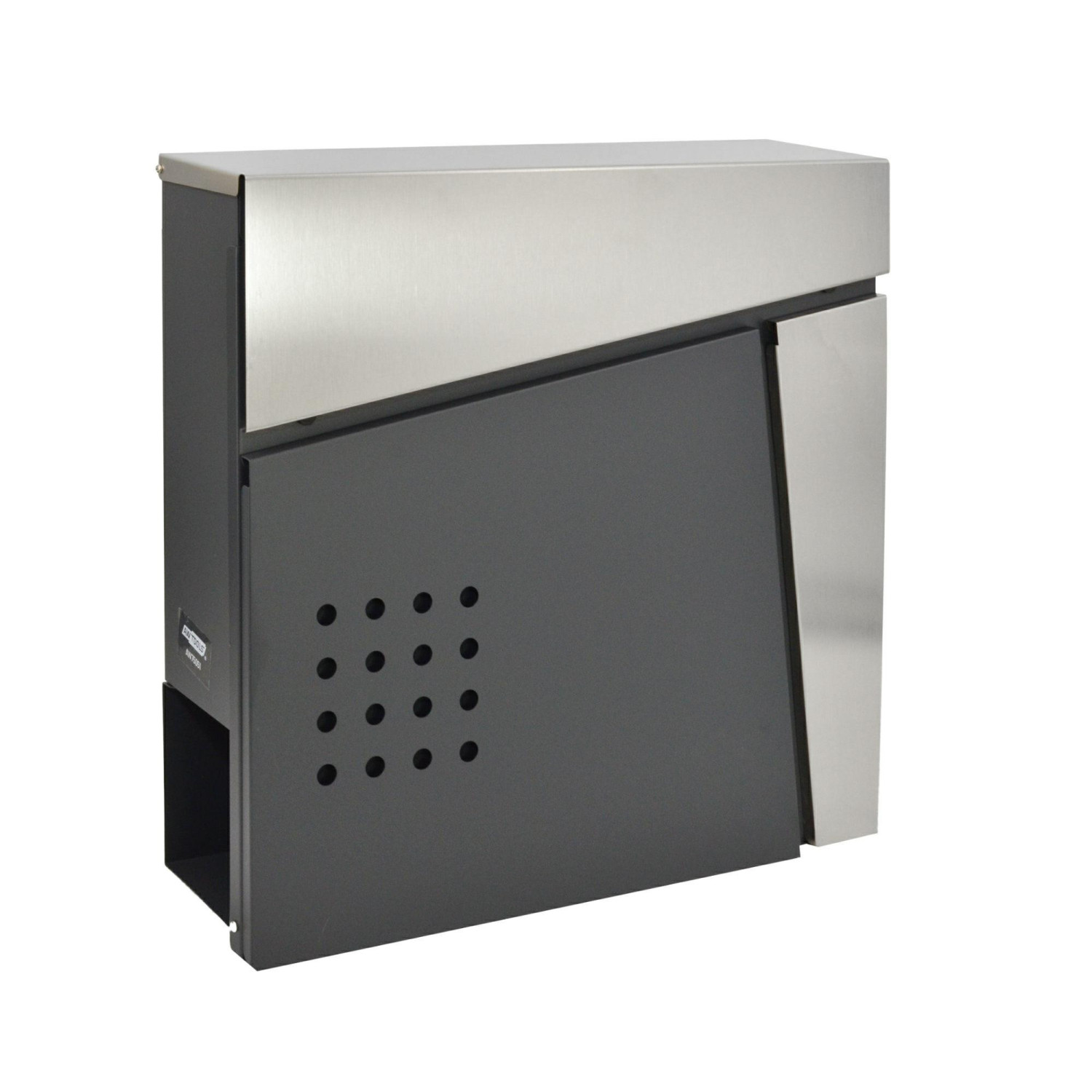 ANTHRACITE/ SILVER METAL MODERN MAILBOX 51/ 370x370x105mm