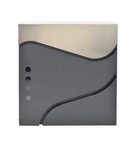 ANTHRACITE/ SILVER METAL MODERN MAILBOX 53/ 370x370x105mm