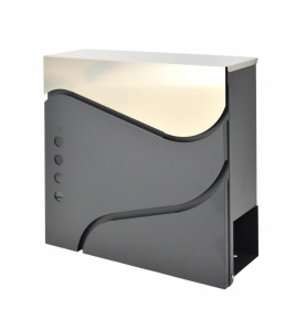 ANTHRACITE/ SILVER METAL MODERN MAILBOX 53/ 370x370x105mm