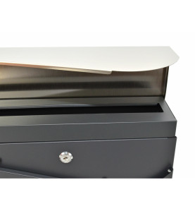 ANTHRACITE/ SILVER METAL MODERN MAILBOX 53/ 370x370x105mm