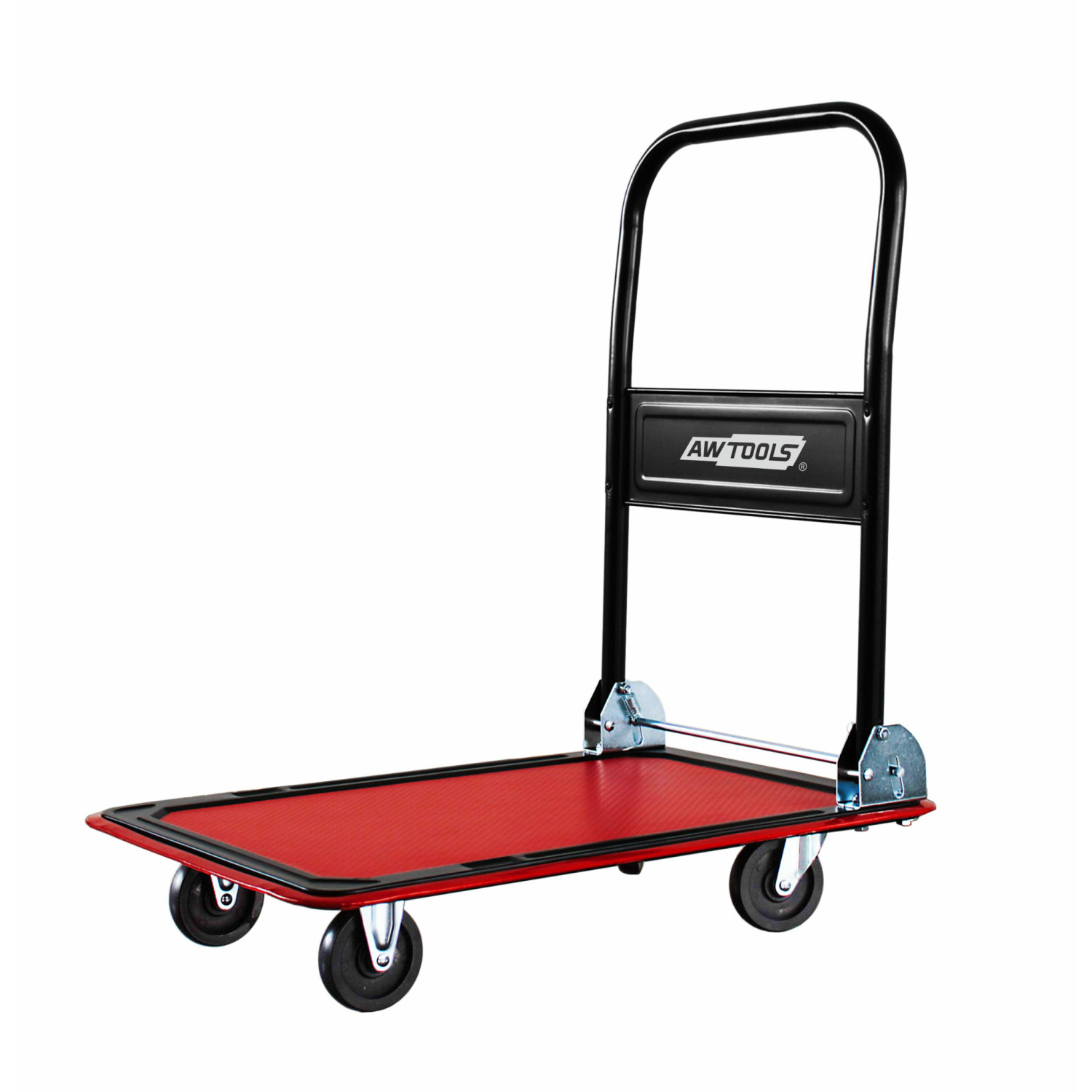 WAREHOUSE PLATFORM TROLLEY w/ FOLDING HANDLE 150kg 47x73cm