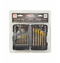 WIERTŁO DO METALU M2 HSS-TiN KPL.15szt. /1.5-10mm / BLACK LINE