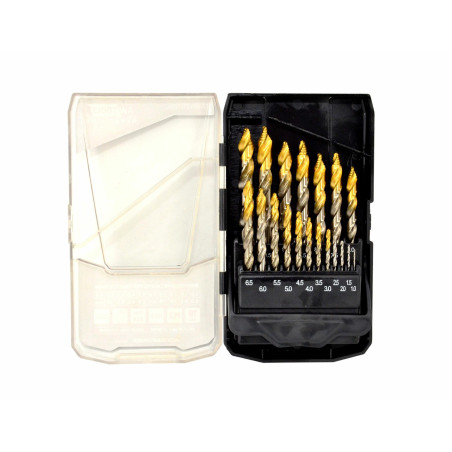 HSS-TiN M2 SPLIT POINT XTREME METAL TWIST DRILL BIT 15pcs /1.0-10mm/ BLACK LINE