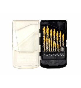 HSS-TiN M2 SPLIT POINT XTREME METAL TWIST DRILL BIT 15pcs /1.0-10mm/ BLACK LINE