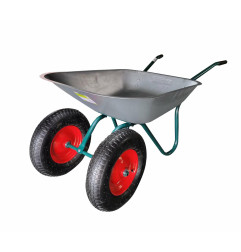 GARDEN 2-WHEELED GALVANISED WHEELBARROW 100L