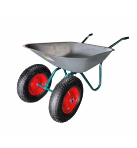 GARDEN 2-WHEELED GALVANISED WHEELBARROW 100L