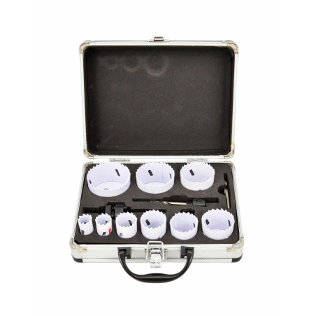 KOMPLET OTWORNIC BIMETALOWYCH W METALOWEJ WALIZCE 13 elem. 19-64mm BLACK LINE