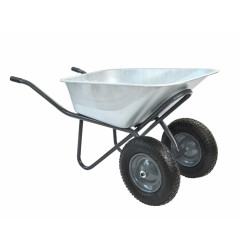 GARDEN 2-WHEELED GALVANISED REINFORCED WHEELBARROW 100L 100L/130KG