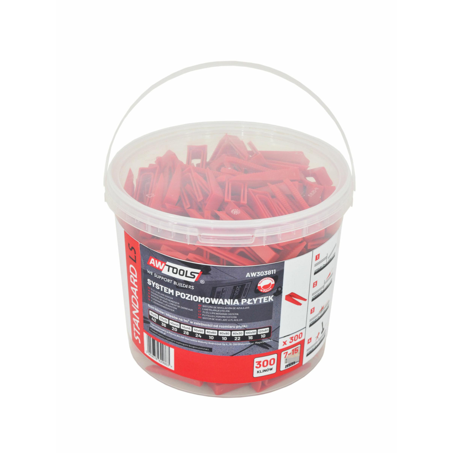 TILE LEVELING SYSTEM WEDGES STANDARD 1.0kg (7-15mm) 300pcs