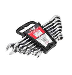REVERSIBLE COMBINATION RATCHET SPANNER SET 8pcs 8-22mm