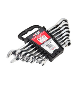 REVERSIBLE COMBINATION RATCHET SPANNER SET 8pcs 8-22mm