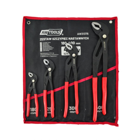 ADJUSTABLE WATER PUMP PLIERS SET 4pcs 180-400mm