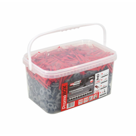 TILE LEVELING SYSTEM CLIPS & WEDGES PB 1.5mm (7-15mm) 700+200pcs