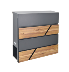 ANTHRACITE/ WOOD METAL MODERN MAILBOX 65/ 370x370x105mm