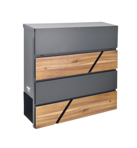 ANTHRACITE/ WOOD METAL MODERN MAILBOX 65/ 370x370x105mm