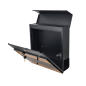 ANTHRACITE/ WOOD METAL MODERN MAILBOX 65/ 370x370x105mm