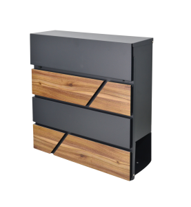 ANTHRACITE/ WOOD METAL MODERN MAILBOX 65/ 370x370x105mm